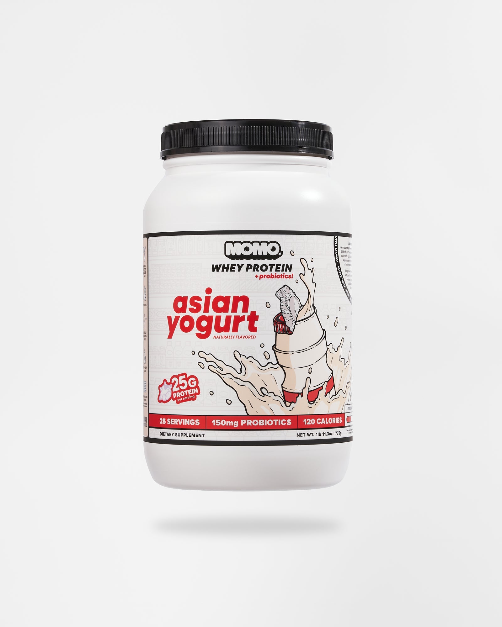 New MOMO Asian Yogurt whey protein label